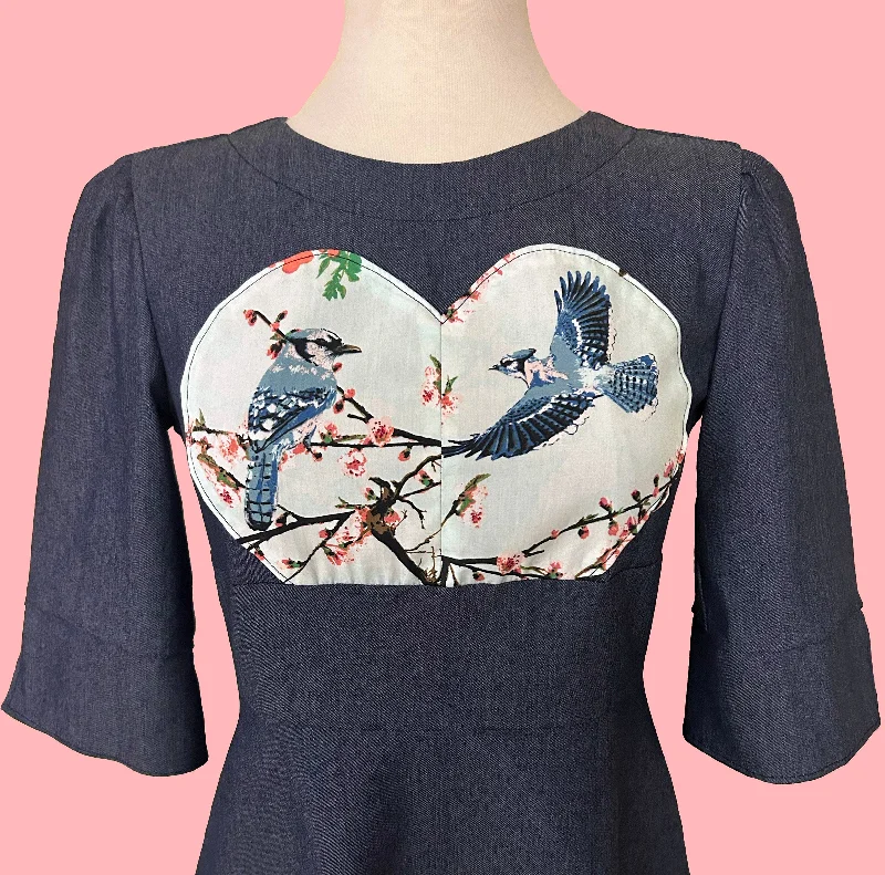 Denim Printed Heart Dress