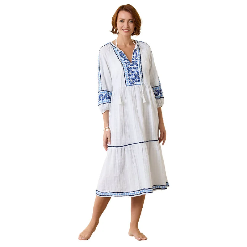 Tommy Bahama Mykonos Tiered Midi Dress Cover Up - White*