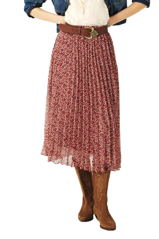 Kamy Midi Skirt In Burgundy