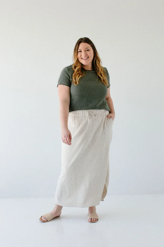 'Winslet' Waist Tie Maxi Skirt in Natural