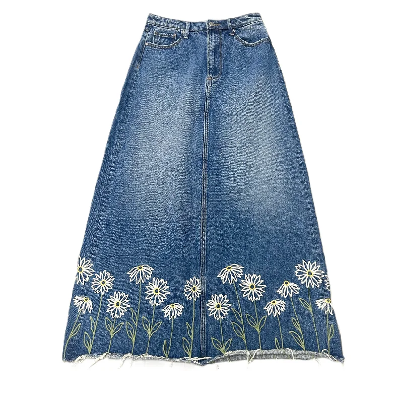 Skirt Maxi By Driftwood In Blue Denim, Size: S