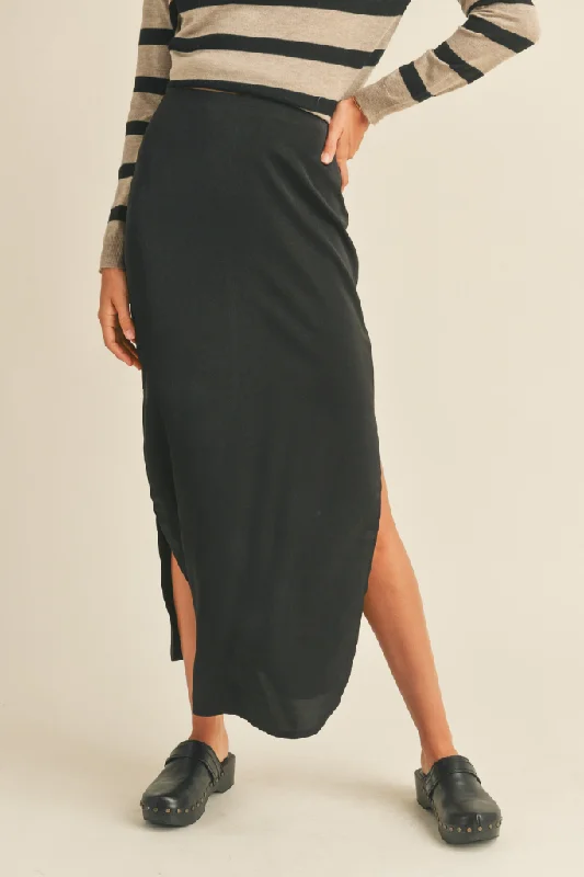 City Girl Side Slit Midi Skirt