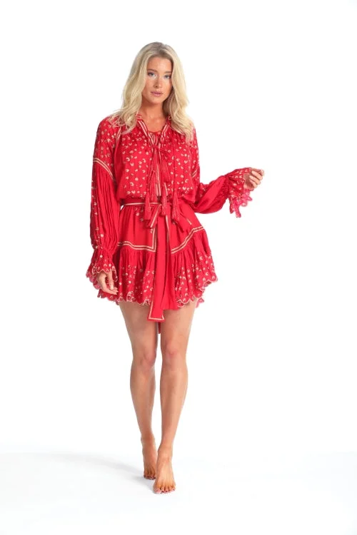 Pranella Preen Dress Cover Up - Red Leopard