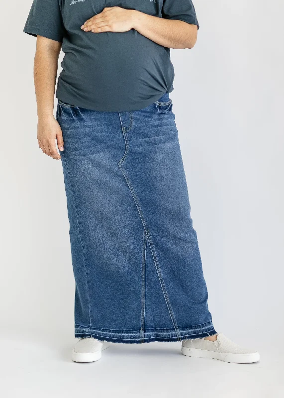 Elise Maternity Maxi Denim Skirt - FINAL SALE