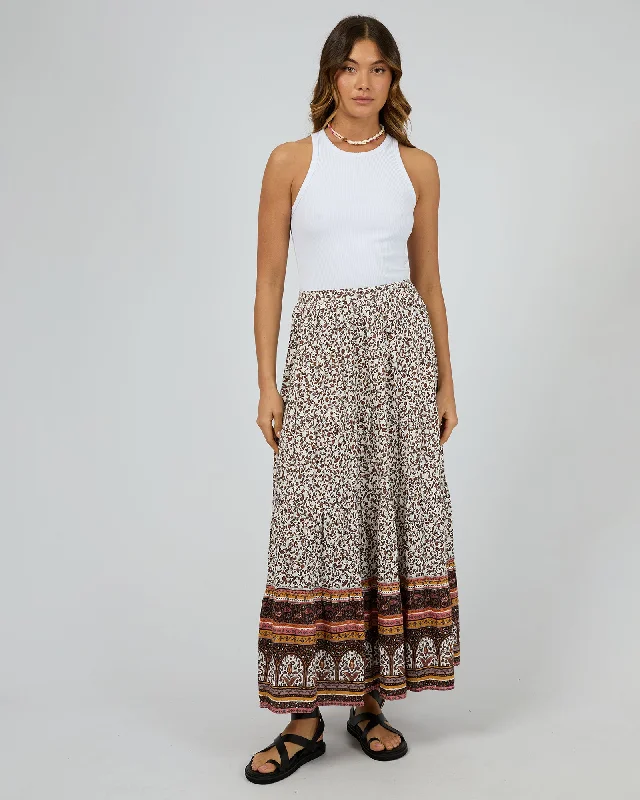 All About Eve Honey Floral Maxi Skirt Print