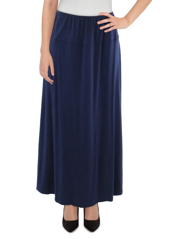 Plus Womens Pull On Casual Midi Skirt