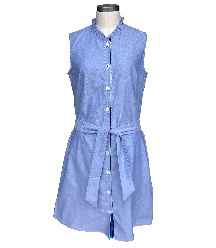 Cotton Ruffle Collar Shirt Dress