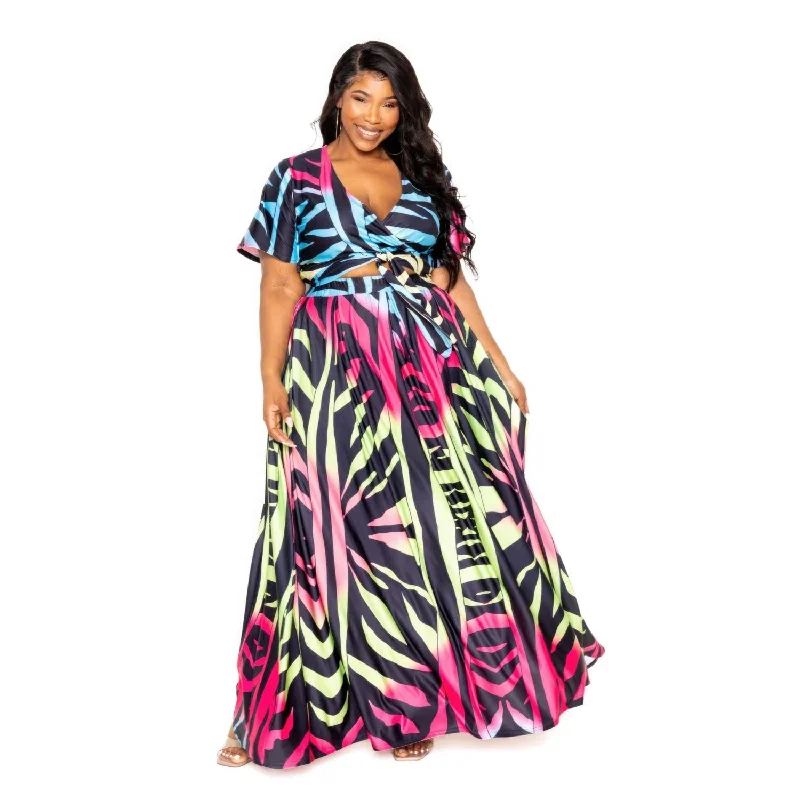 Ombre Animal Maxi Skirt & Top Set