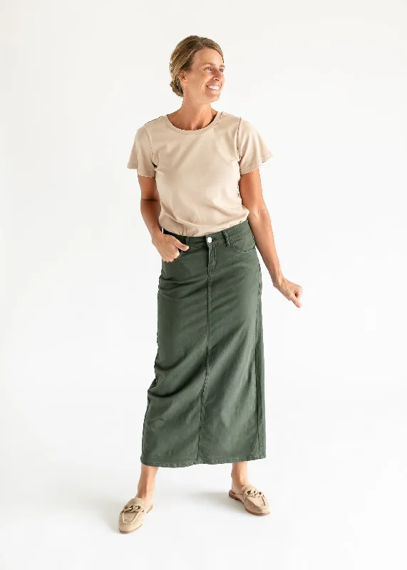 Stella Olive Branch Denim Maxi Skirt - FINAL SALE