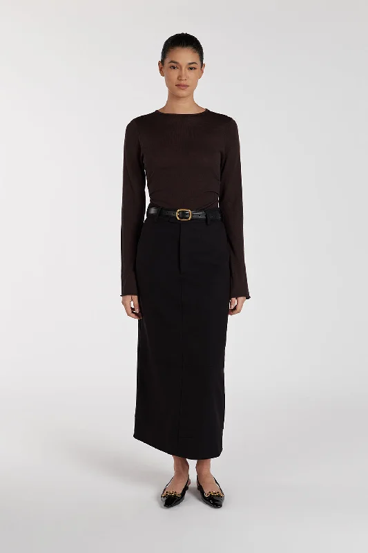 JAC BLACK MIDI SKIRT