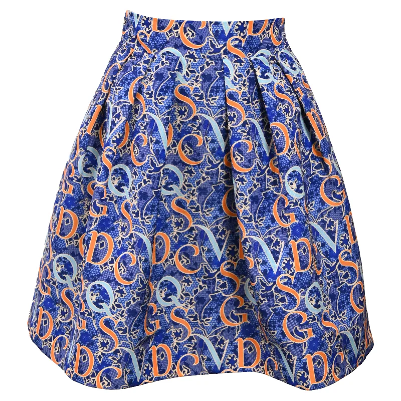 Mary Katrantzou Printed Mini Flared Skirt in Multicolor Viscose