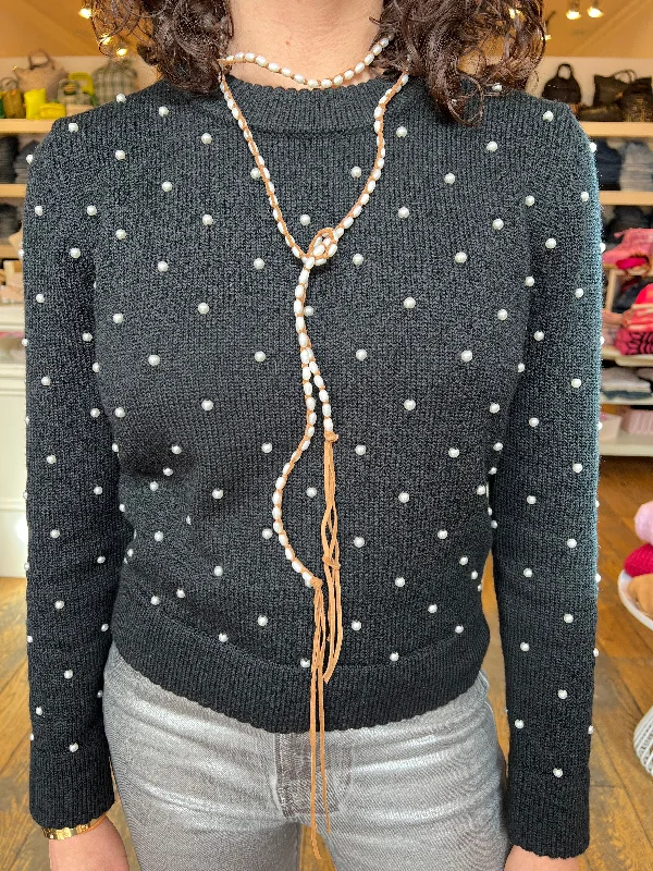 Tess Seed Pearl X Long Necklace