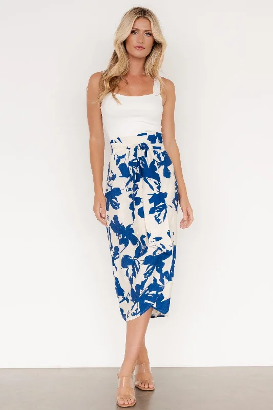 Vista Wrap Midi Skirt | Blue Print