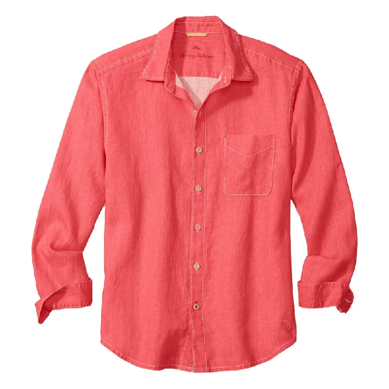 Tommy Bahama Sea Glass Breezer Linen Long Sleeve Shirt - Dubarry Coral