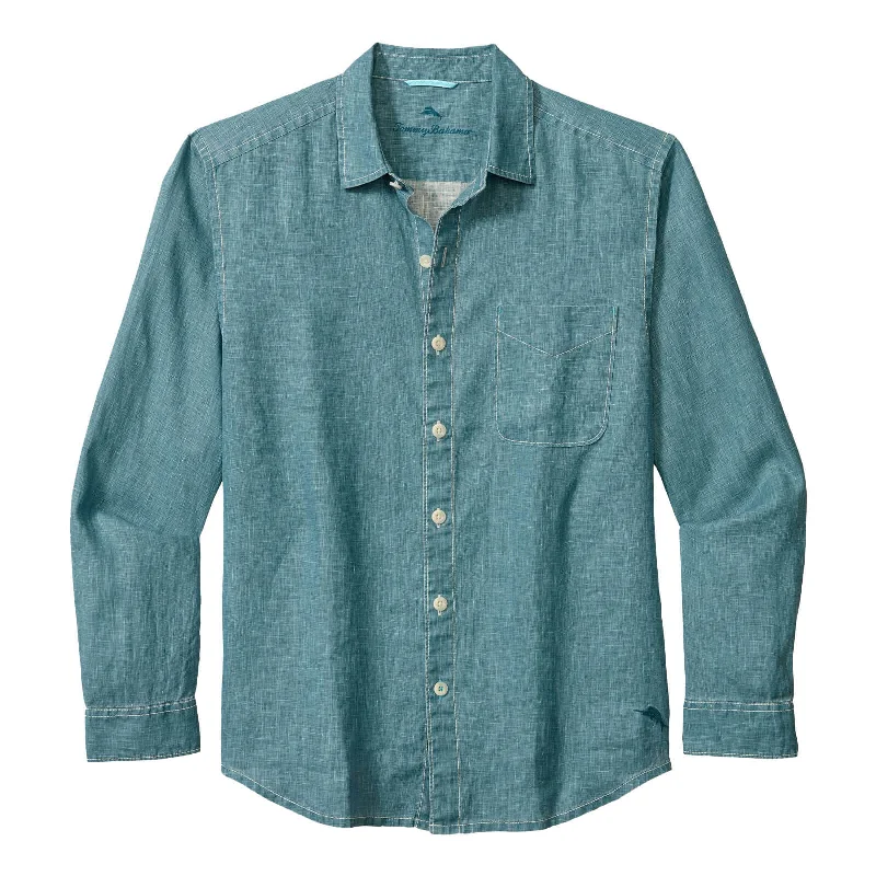 Tommy Bahama Sea Glass Breezer Linen Long Sleeve Shirt - Belle Blue