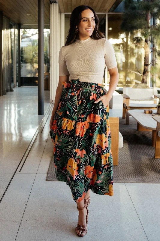 Melea Skirt | Navy Multi Floral