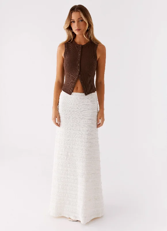 Harbour Side Mesh Maxi Skirt - White