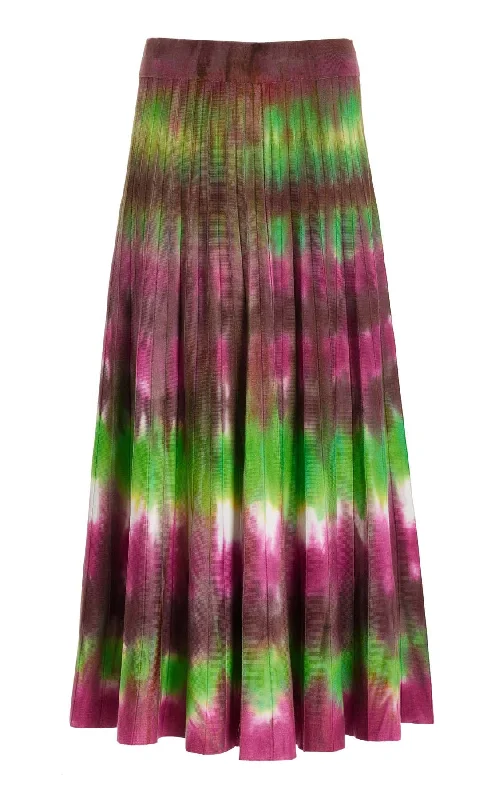 Ella Knit Midi Skirt in Jewel Tie Dye Cashmere