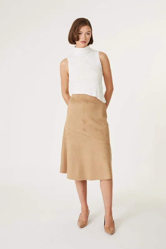 Roan Vegan Faux Suede Midi Skirt