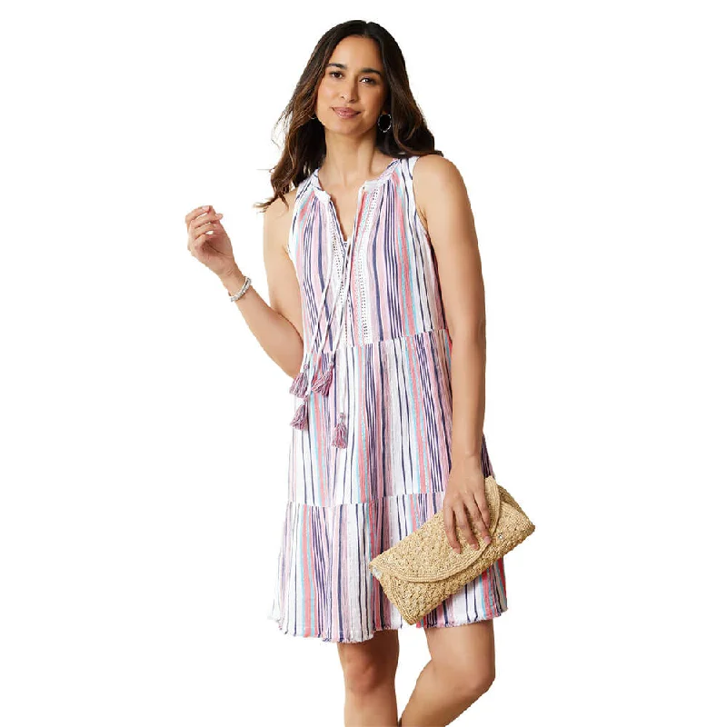 Tommy Bahama Mykonos Stripe Tiered Dress Cover Up - Pure Coral*