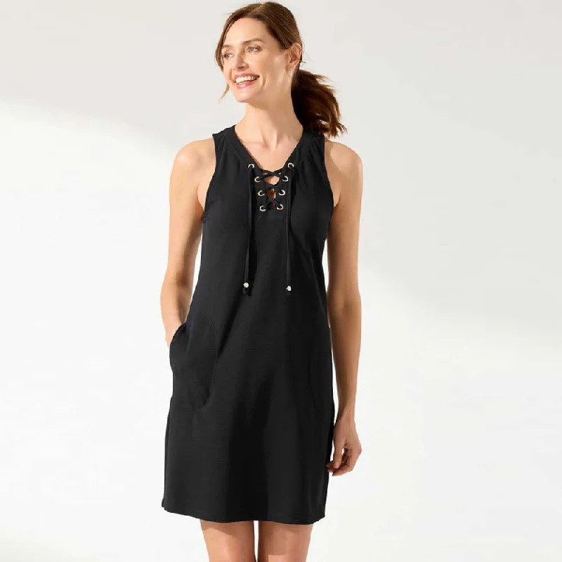 Tommy Bahama Island Cays Lace Up Spa Dress Cover Up - Black*