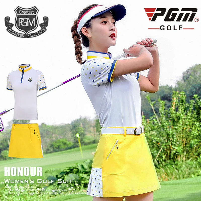 PGM Golf Skirt Sets Women Short Sleeve