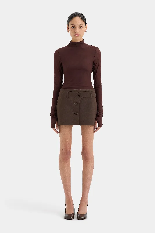 Sandrine Button Mini Skirt