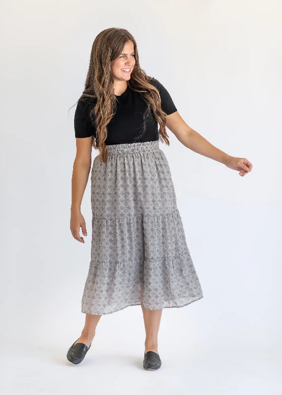 Printed Poplin Tiered Maxi Skirt - FINAL SALE