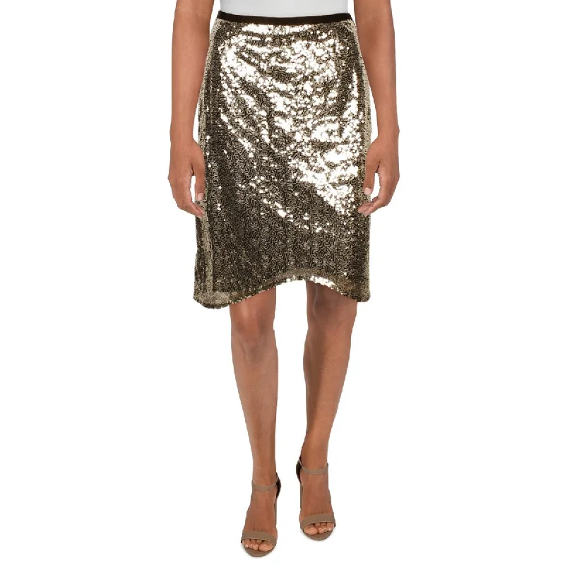 Womens Sequined Polyester Mini Skirt