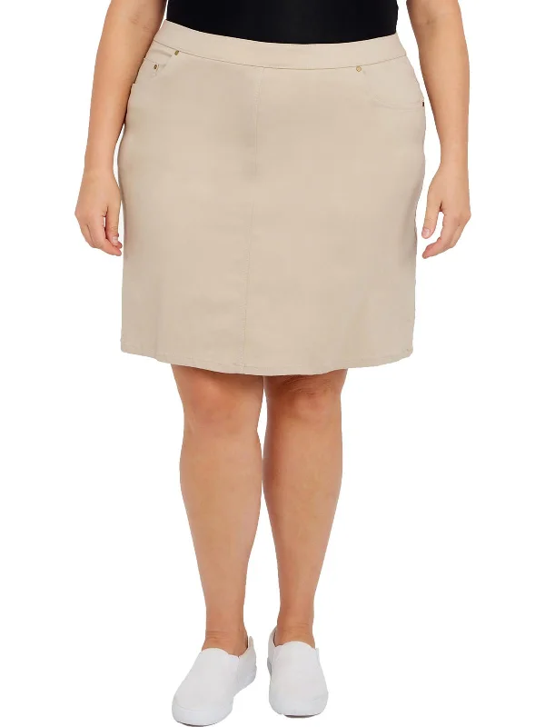 Plus Womens Stretch Pull On Skort