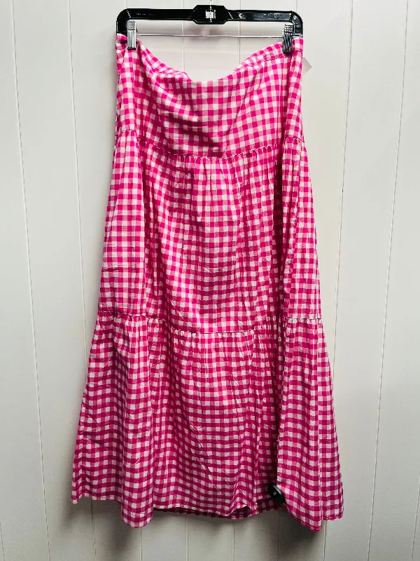 Skirt Maxi By J. Crew In Pink & White, Size: Xl