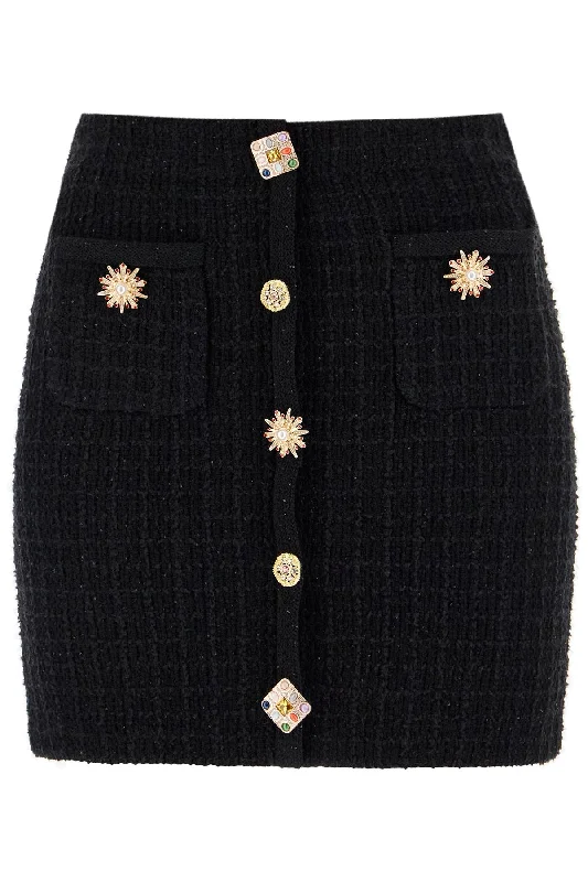 Self Portrait Women's "Knitted Mini Skirt With Jewel Buttons