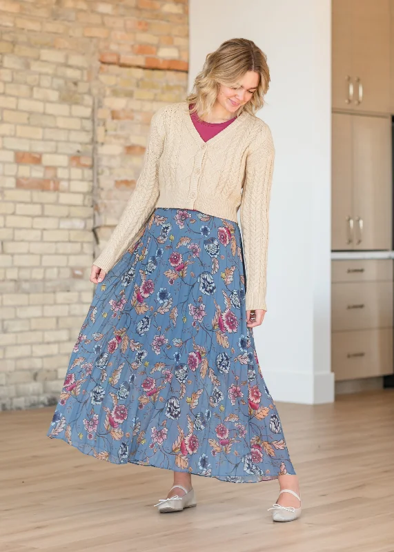 Steve Madden® Coppola Floral Pleated Maxi Skirt - FINAL SALE