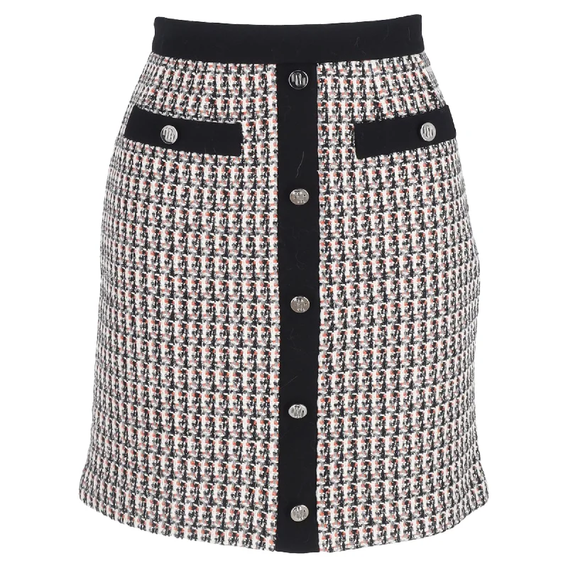 Maje Jivi Metallic Tweed Mini Skirt In Multicolour Cotton