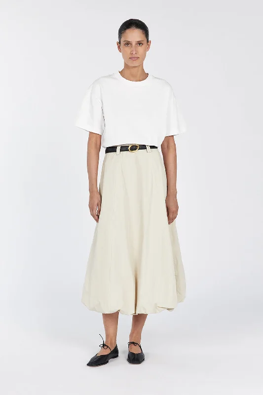 RICKIE STONE COTTON MIDI SKIRT