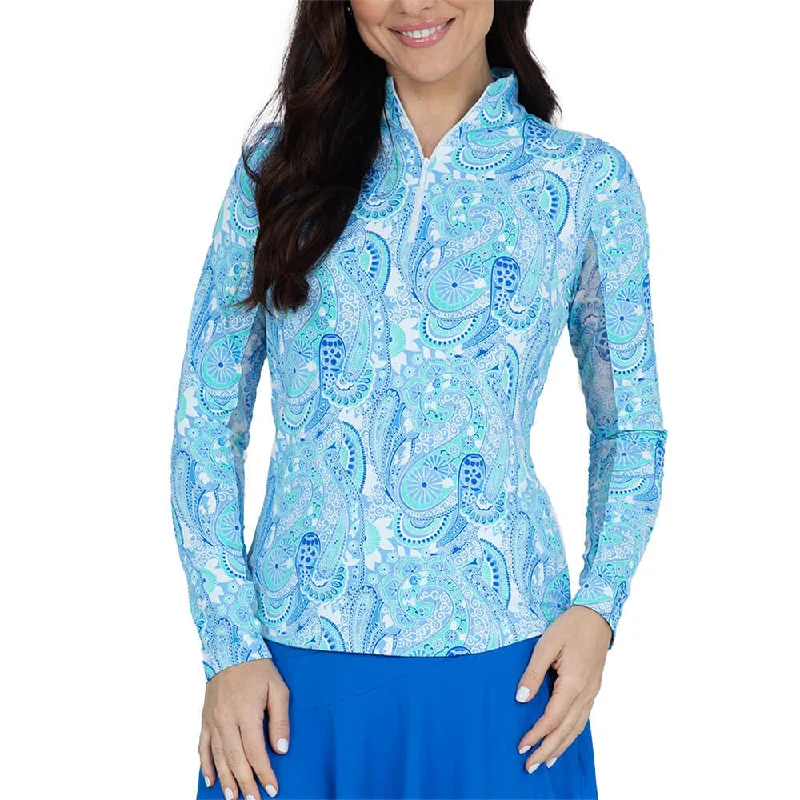 IBKUL Gloria Long Sleeve Top - Peri/Jade