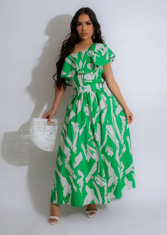 No Complications Skirt Set Green