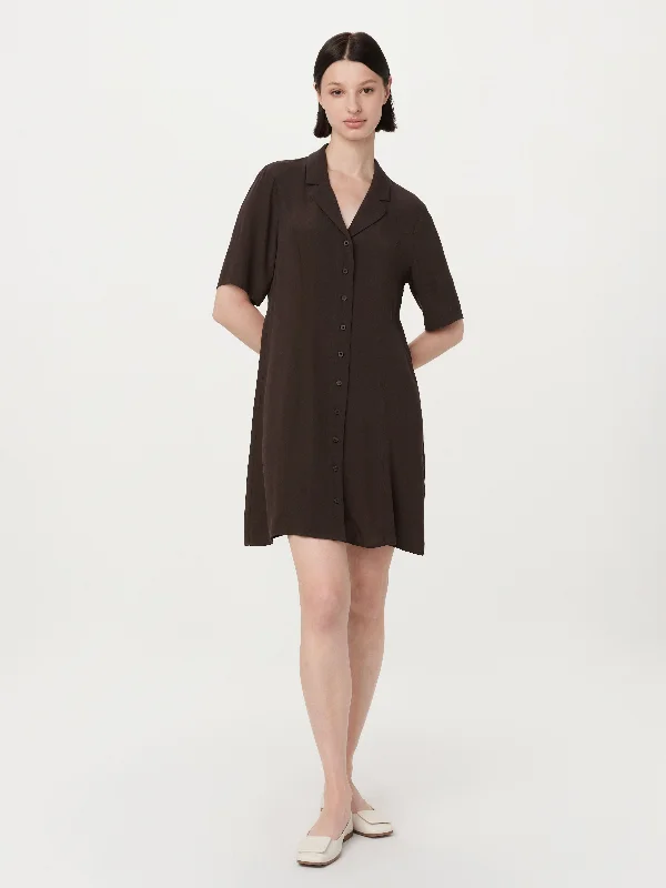 The Camp Collar Dress in Dark Chocolate