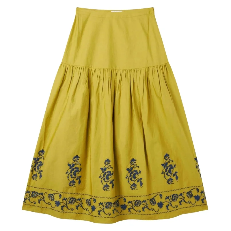 SMERA MART 100% Cotton Embroidery Maxi/Long Skirts for Women