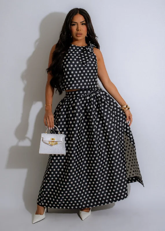 Polka Dot Perfection Skirt Set Blue