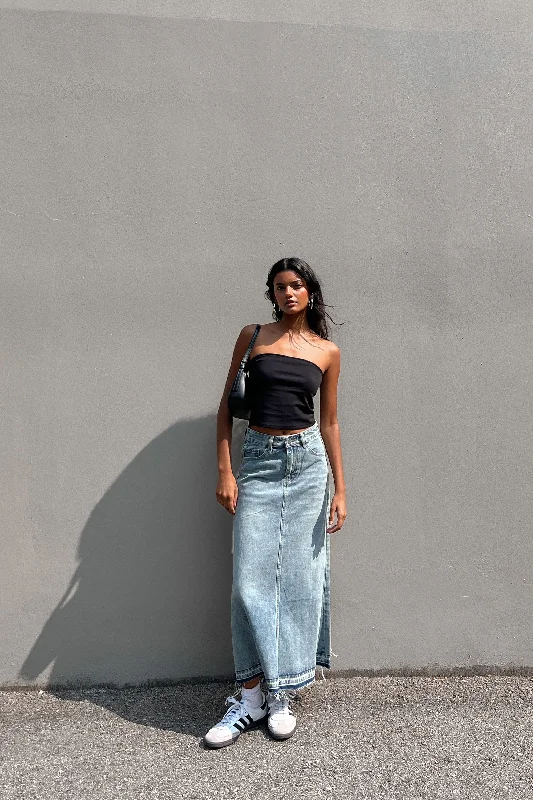 MIDI JEAN SKIRT