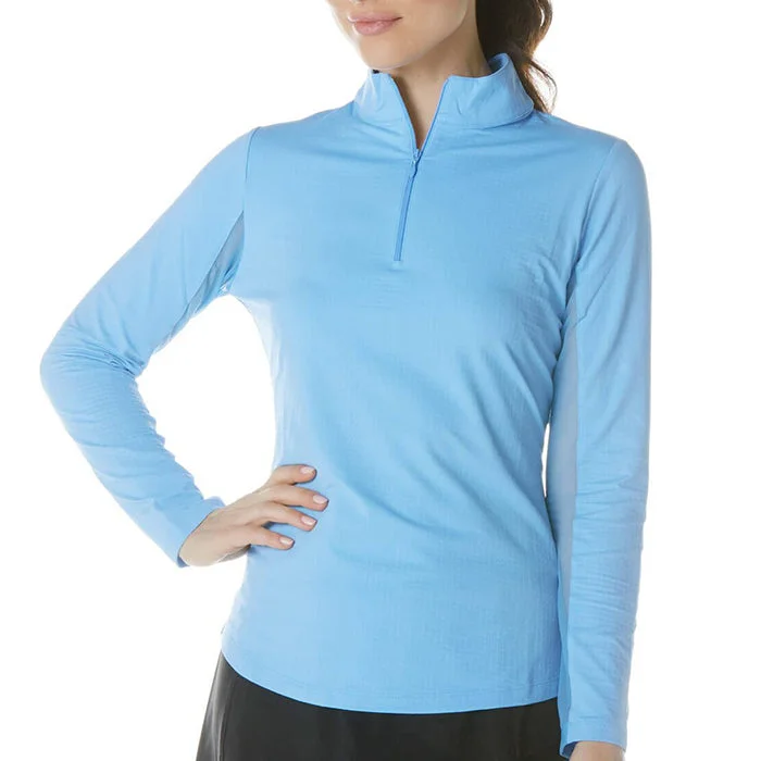 IBKUL Womens Long Sleeve Mock Solid Top - Peri