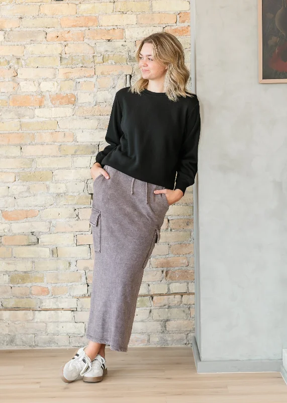 Keziah Brushed Fleece Cargo Maxi Skirt