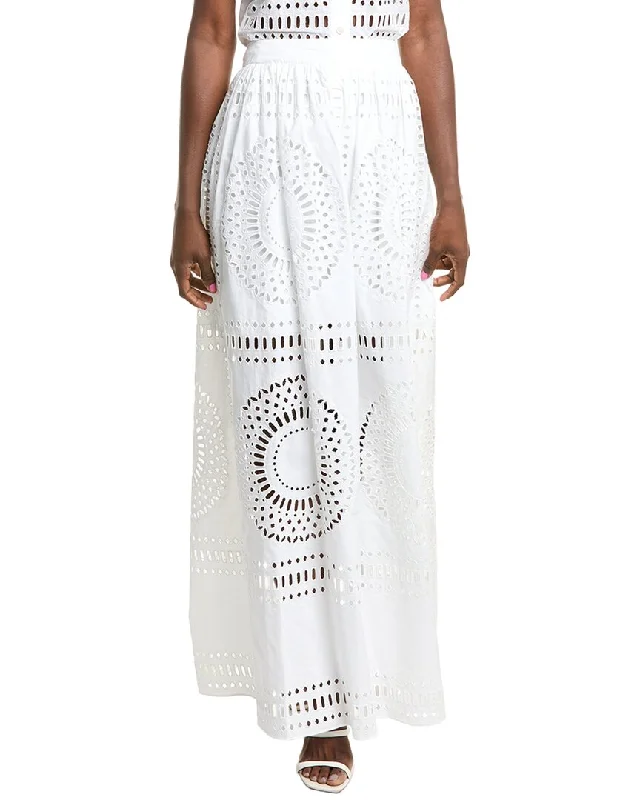 Alberta Ferretti Eyelet Maxi Skirt