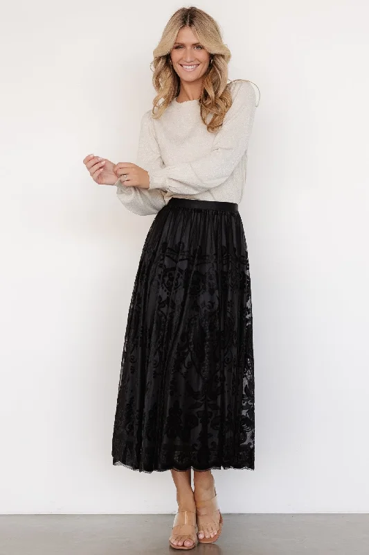 Palini Velvet Skirt | Black